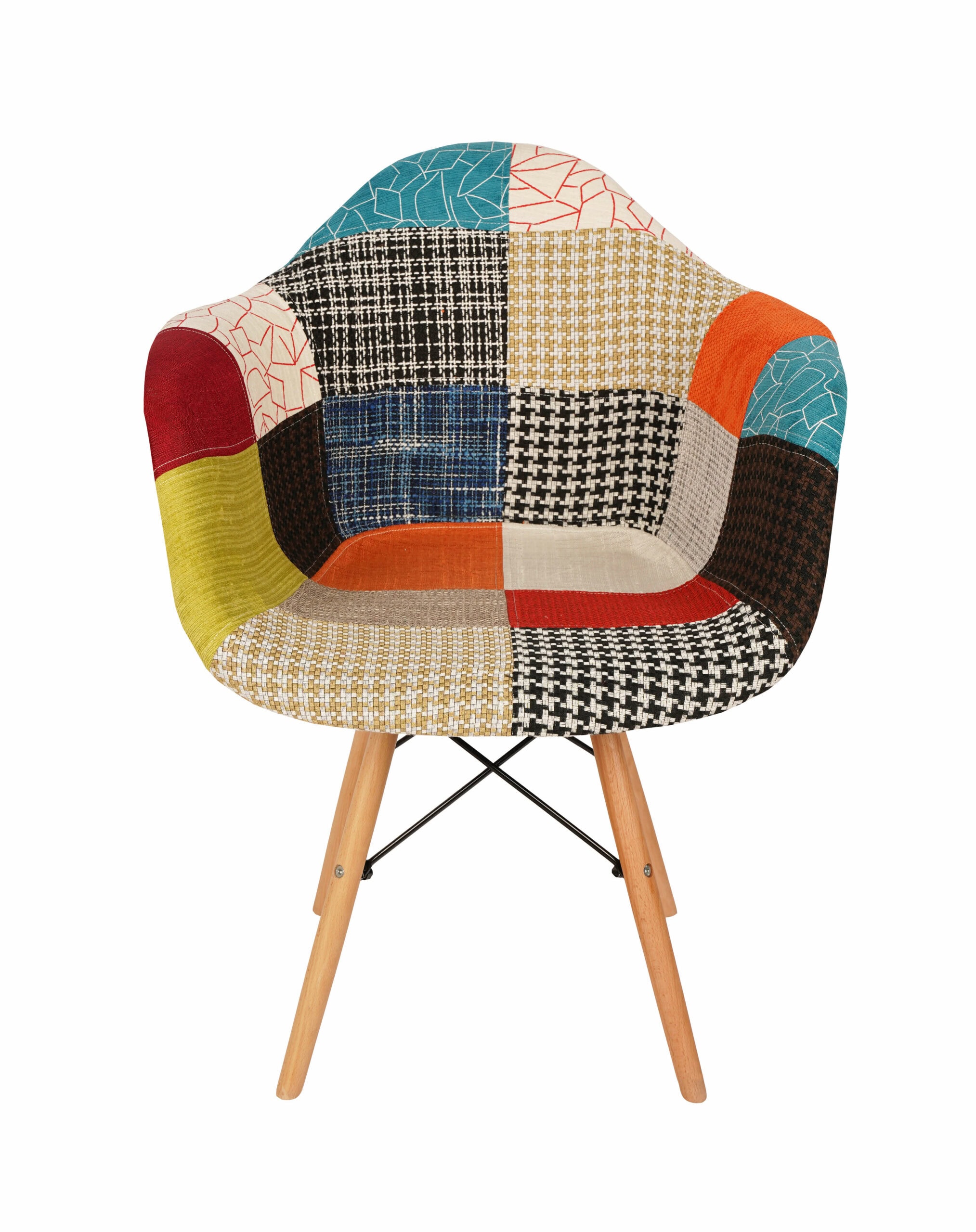 Vivid Mosaic Armchair – Patchwork Polypropylene Scandinavian 62x60x80cm