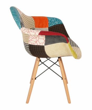 Vivid Mosaic Armchair – Patchwork Polypropylene Scandinavian 62x60x80cm