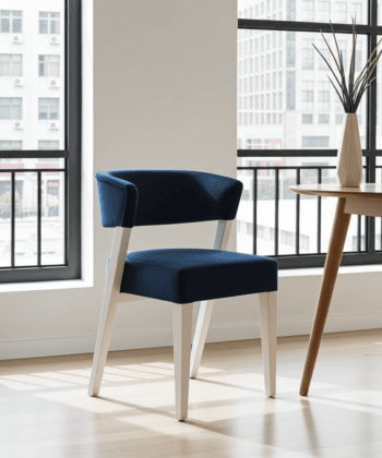 Vogue Elegant Upholstered Dining Chair – Modern Lounge Seat with Custom Fabrics
