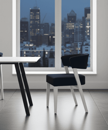 Vogue Elegant Upholstered Dining Chair – Modern Lounge Seat with Custom Fabrics