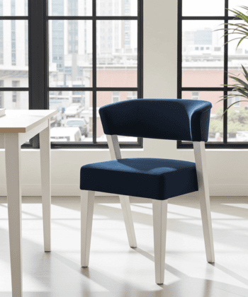 Vogue Elegant Upholstered Dining Chair – Modern Lounge Seat with Custom Fabrics