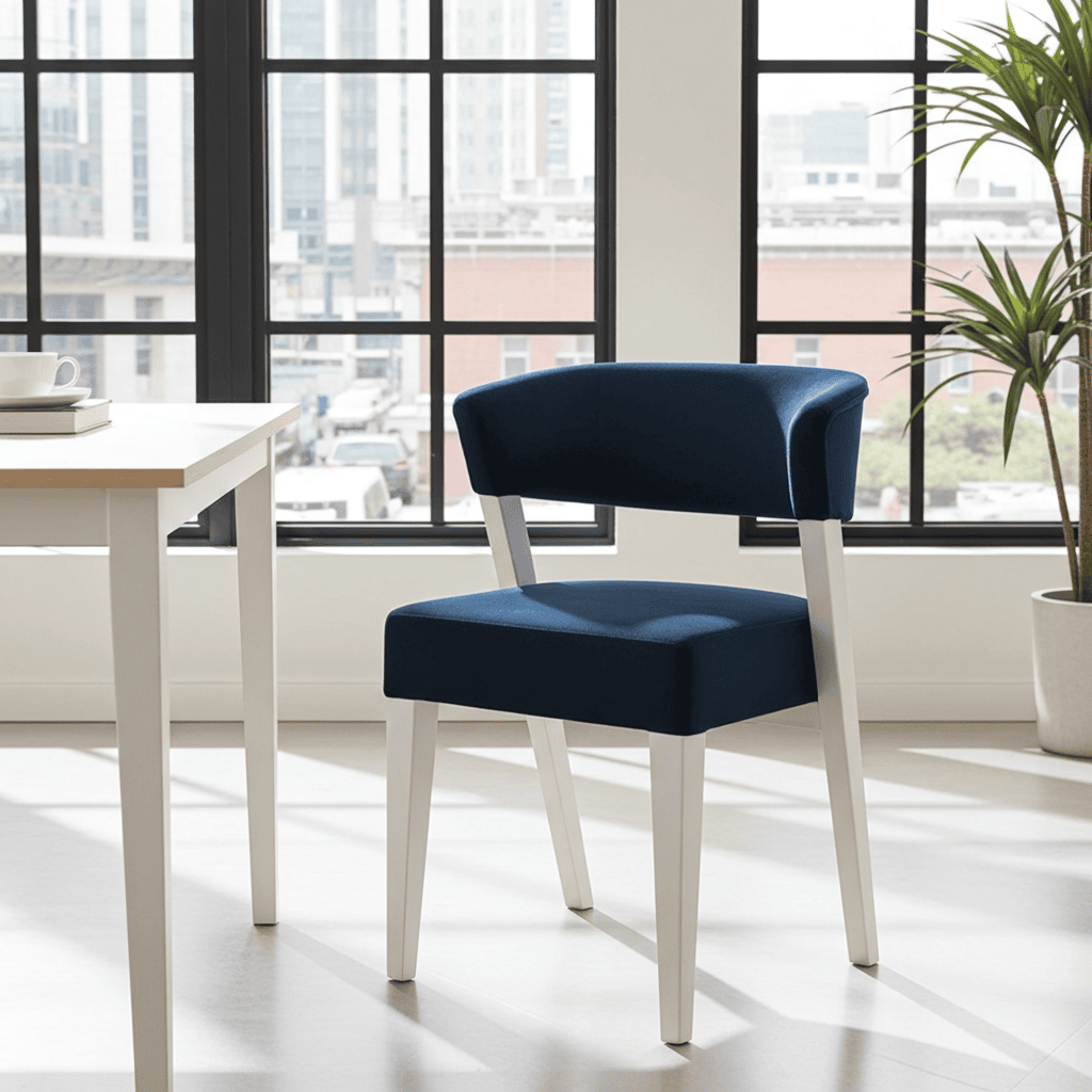 Vogue Elegant Upholstered Dining Chair – Modern Lounge Seat with Custom Fabrics
