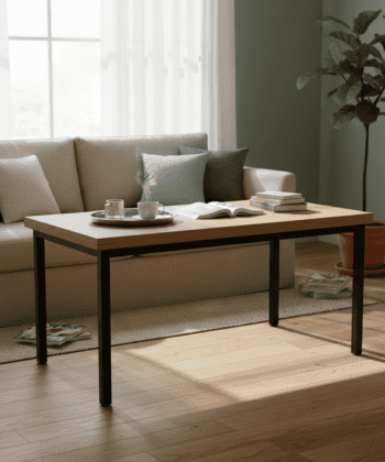 Wotan Forge Coffee Table – Loft Industrial Oak 110x60x45cm Black Metal Legs