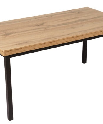 Wotan Forge Coffee Table – Loft Industrial Oak 110x60x45cm Black Metal Legs