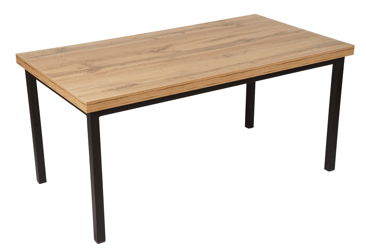 Wotan Forge Coffee Table – Loft Industrial Oak 110x60x45cm Black Metal Legs