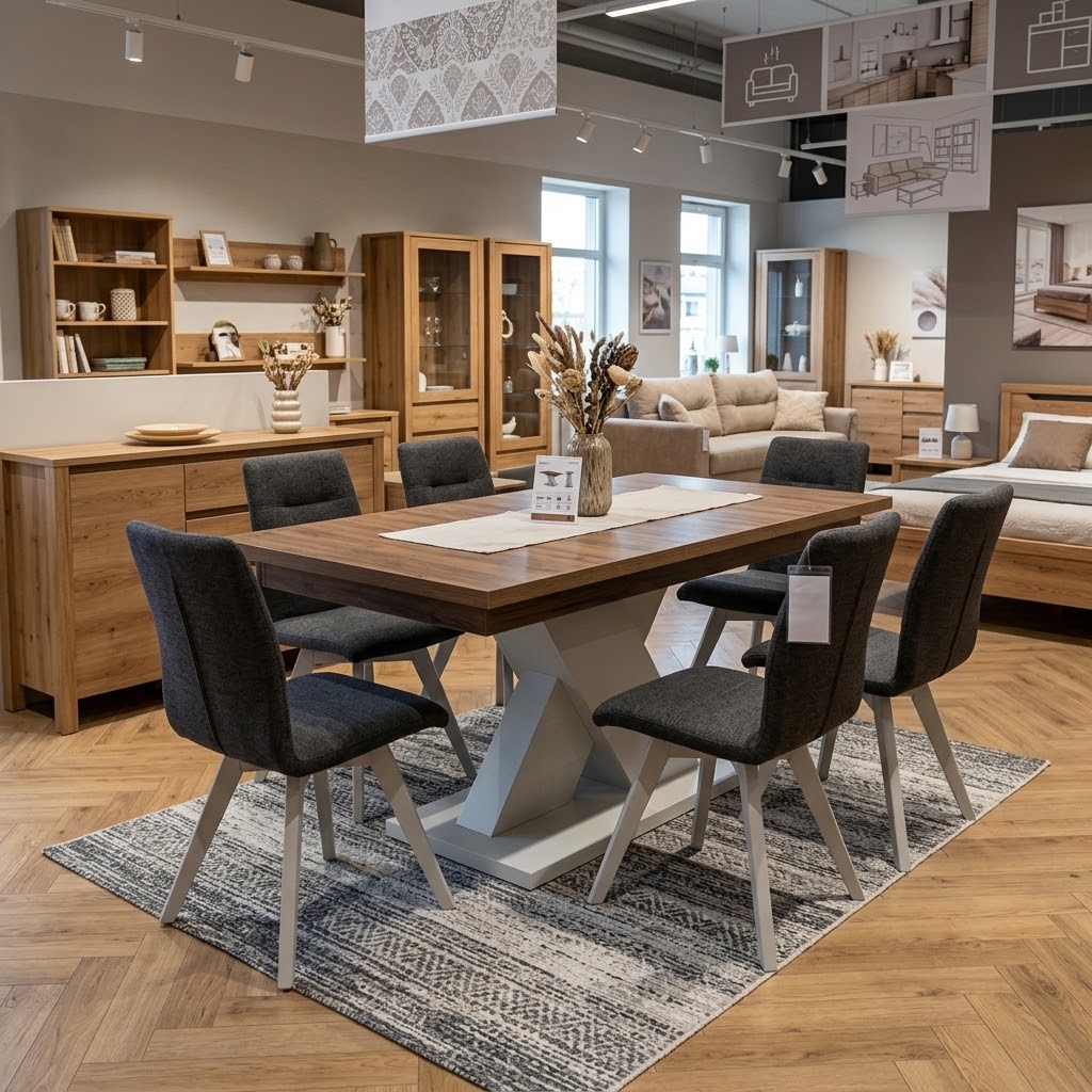 NovoLine Extend Dining Table – 150–190x80cm Modern Laminated X-Base