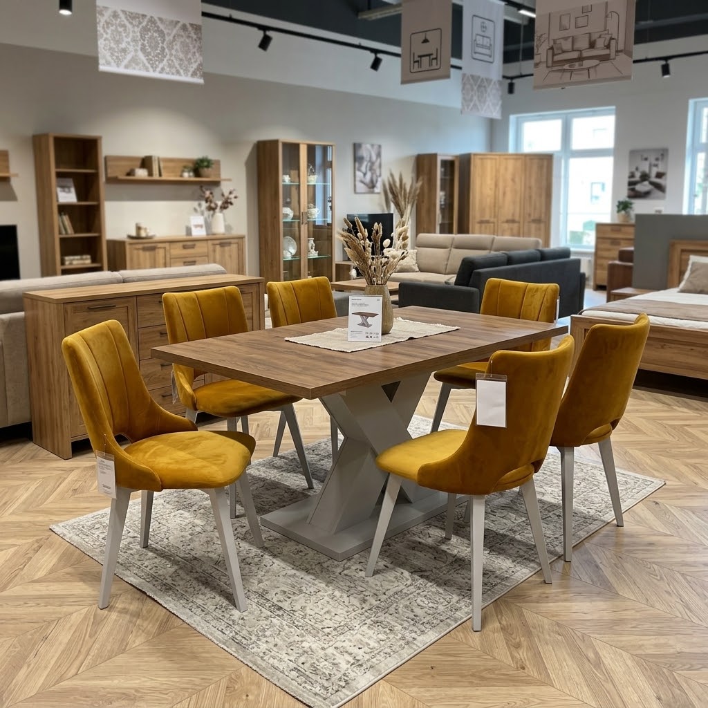 NovoLine Extend Dining Table – 150–190x80cm Modern Laminated X-Base