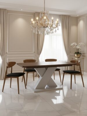 NovoLine Extend Dining Table – 150–190x80cm Modern Laminated X-Base