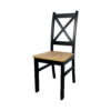 Black Cross Back Kitchen Chair Kraft Oak Seat Scandinavian
