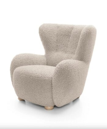 Tidepool Bouclé Lounge Chair – Organic Shaped Armchair