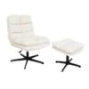 Savona Cream Ergonomic Swivel Armchair with Matching Ottoman