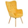 Aurora Golden Velvet Wingback Chair – Button-Tufted