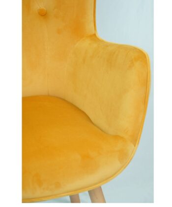 Aurora Golden Velvet Wingback Chair – Button-Tufted