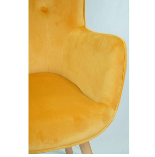 Aurora Golden Velvet Wingback Chair – Button-Tufted