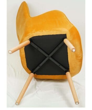 Aurora Golden Velvet Wingback Chair – Button-Tufted