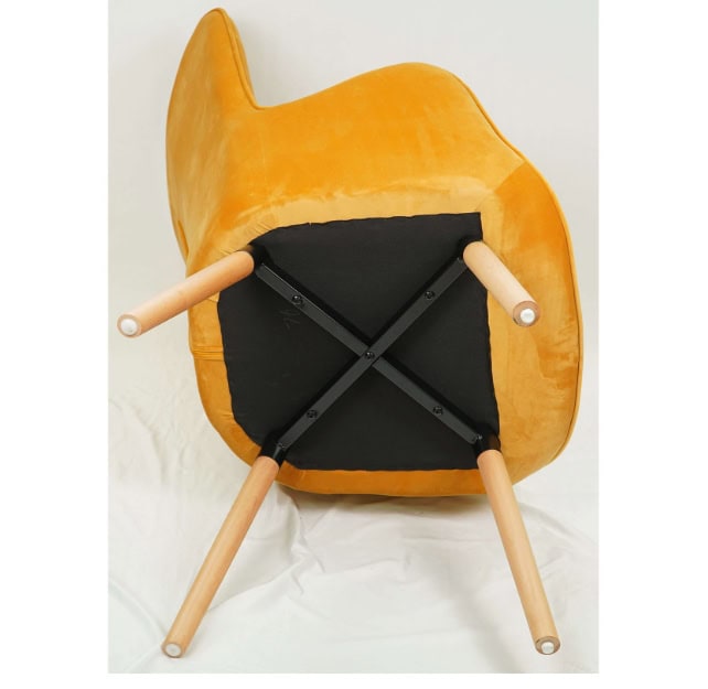 Aurora Golden Velvet Wingback Chair – Button-Tufted