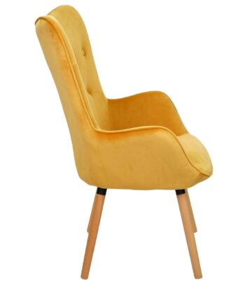 Aurora Golden Velvet Wingback Chair – Button-Tufted