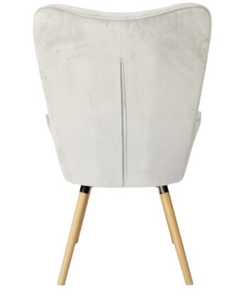 Aurora Light Grey Velvet Wingback Chair – Button-Tufted