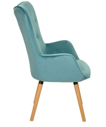 Aurora Turquoise Velvet Wingback Chair – Button-Tufted