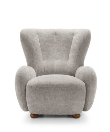 Tidepool Bouclé Lounge Chair – Organic Shaped Armchair