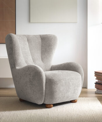 Tidepool Bouclé Lounge Chair – Organic Shaped Armchair