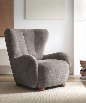 Tidepool Bouclé Lounge Chair – Organic Shaped Armchair