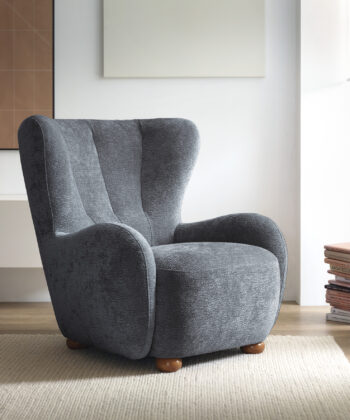 Tidepool Bouclé Lounge Chair – Organic Shaped Armchair