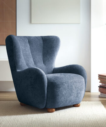 Tidepool Bouclé Lounge Chair – Organic Shaped Armchair