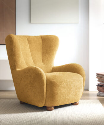Tidepool Bouclé Lounge Chair – Organic Shaped Armchair