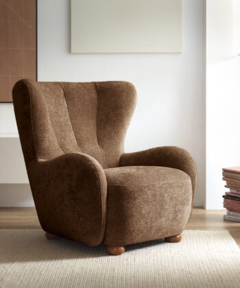 Tidepool Bouclé Lounge Chair – Organic Shaped Armchair