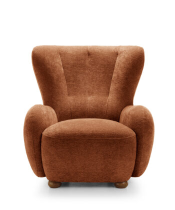 Tidepool Bouclé Lounge Chair – Organic Shaped Armchair