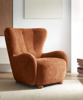 Tidepool Bouclé Lounge Chair – Organic Shaped Armchair