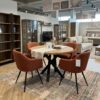 Moniq Round Extendable Table fi 100+40 Loft Style Laminated Top Artisan Oak and Matte Black Steel 100-140 × 100 × 75 cm