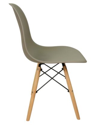 Ebon Flow Shell Chair – Black Poly Seat with Natural Beech Legs