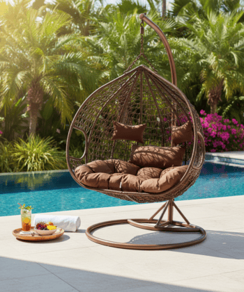 Elegant Hanging Egg Chair BALI – Weatherproof PE Rattan