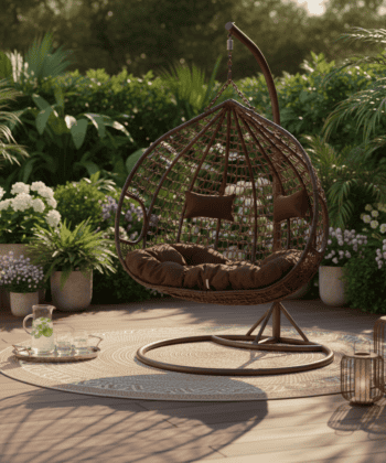 Elegant Hanging Egg Chair BALI – Weatherproof PE Rattan
