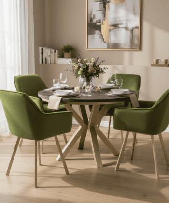 Jupiter X-Frame Loft Dining Table ø100+40cm Gold