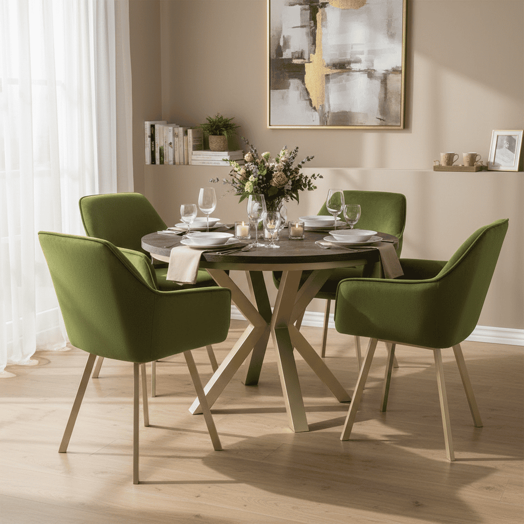 Jupiter X-Frame Loft Dining Table ø100+40cm Gold