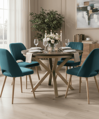 Jupiter X-Frame Loft Dining Table ø100+40cm Gold