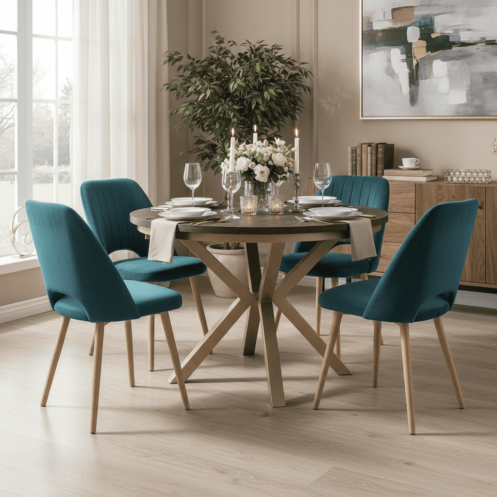 Jupiter X-Frame Loft Dining Table ø100+40cm Gold