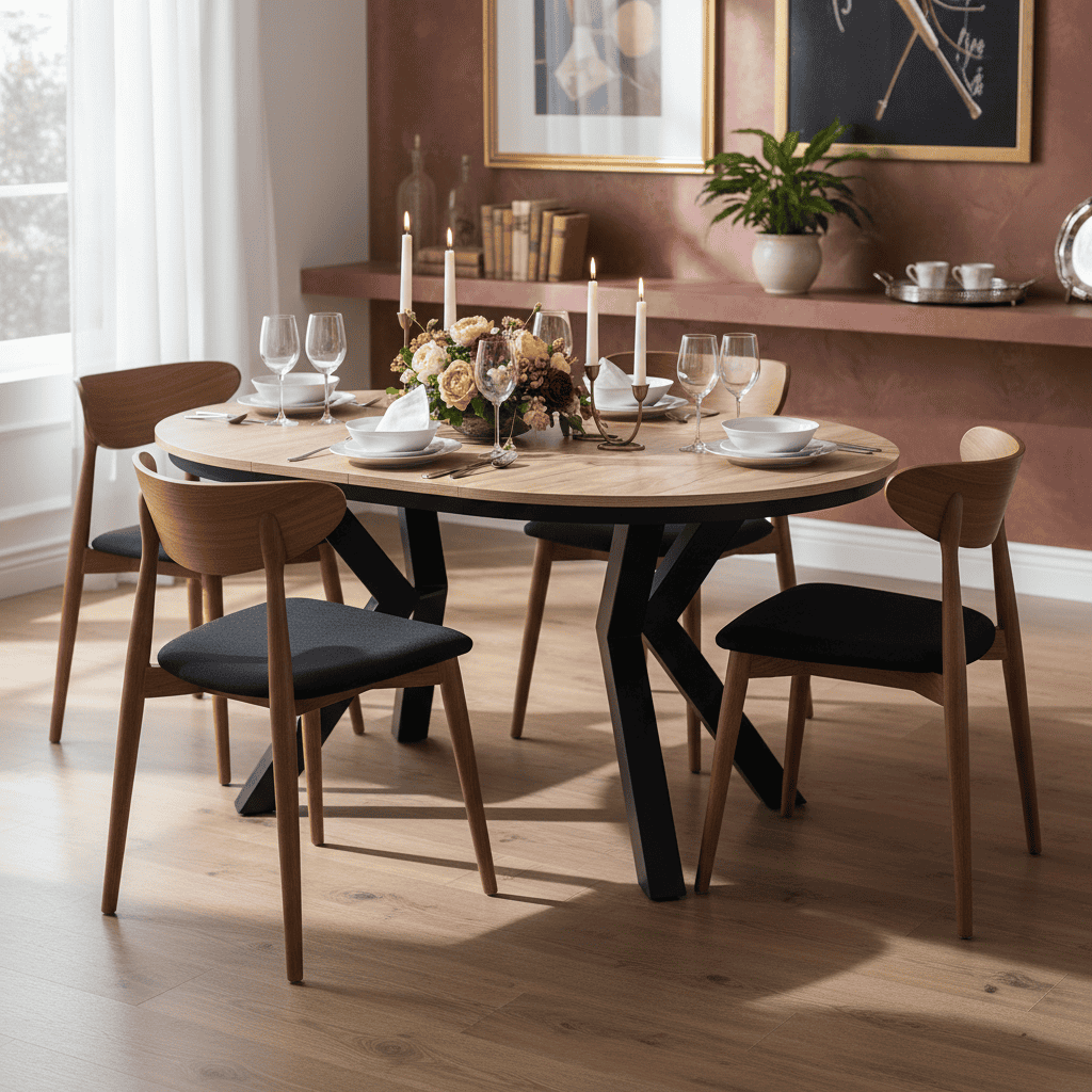 Jupiter X-Frame Loft Dining Table ø100+40cm Gold