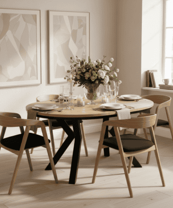 Jupiter X-Frame Loft Dining Table ø100+40cm Gold