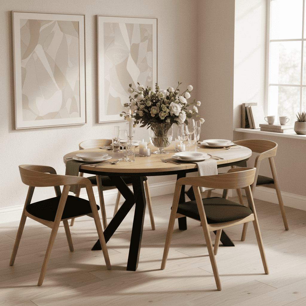 Jupiter X-Frame Loft Dining Table ø100+40cm Gold