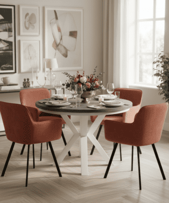 Jupiter X-Frame Loft Dining Table ø100+40cm Gold