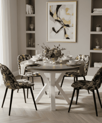 Jupiter X-Frame Loft Dining Table ø100+40cm Gold
