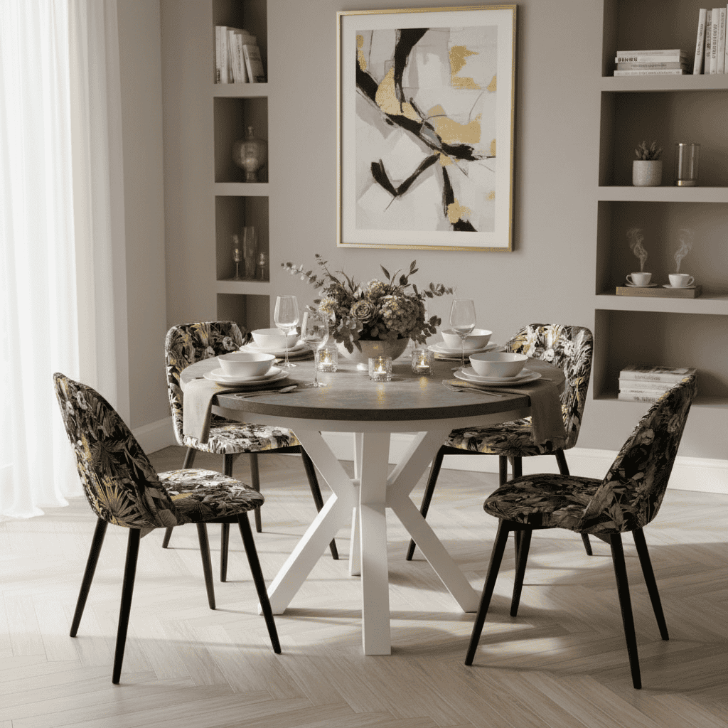Jupiter X-Frame Loft Dining Table ø100+40cm Gold