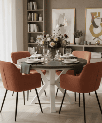 Jupiter X-Frame Loft Dining Table ø100+40cm Gold