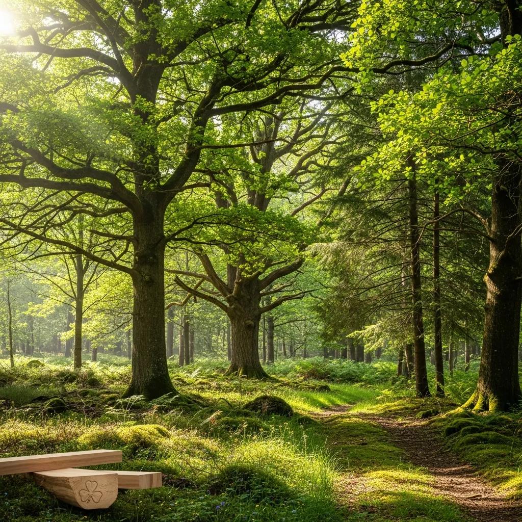 Sustainably managed oak and beech forest representing responsible sourcing