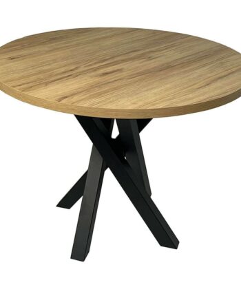 Moniq Round Extendable Table  fi 100+40 Loft Style Laminated Top