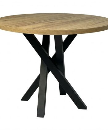 Moniq Round Extendable Table  fi 100+40 Loft Style Laminated Top